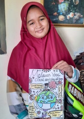 Poster karya Zahrah Amaliah, Kelas IX B #Visioner824 (foto: ist/blogsantri)